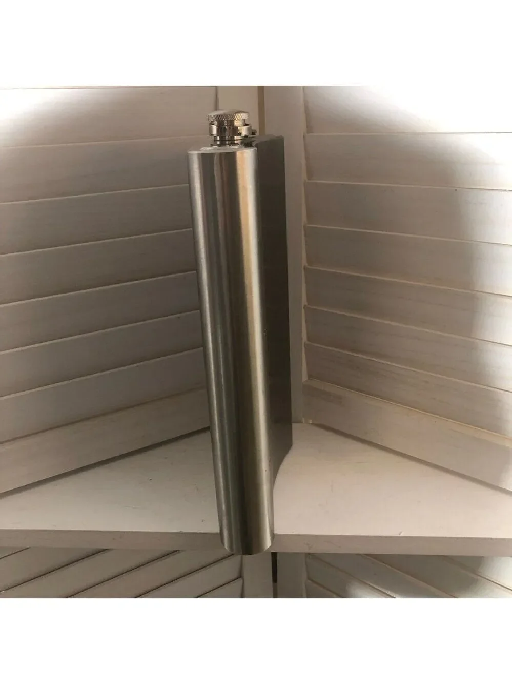 Vintage Stainless Steel Flask Liquor Hip Pocket Silver